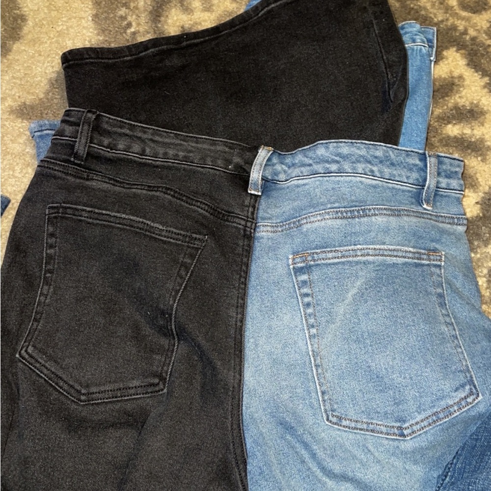 Black/Denim split Jeans